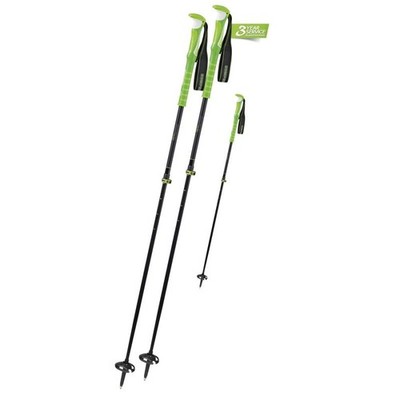 KOMPERDELL C7 Ascent Carbon GREEN Ski Poles Adjustable Snowshoe Backcountry A/T