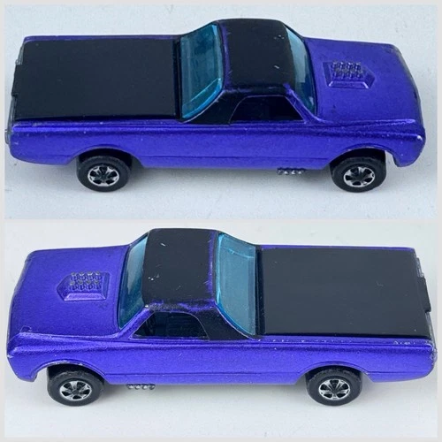 Hot Wheels Redline Purple 68 HK Custom Fleetside Painted Front Rear Base Nice