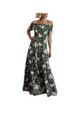 Baltic Born Becca Maxi Dress Smocked Green Floral Cottagecore Size Small  NEW