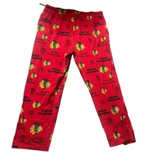 NHL Chicago Blackhawks Red Lounge Pants Men XL All Over Logo Pajamas
