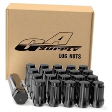 12x1.25 Lug Nuts Spline 12x1.25 Closed End M12x1.25 Black 20 Pack-1.38" Tall
