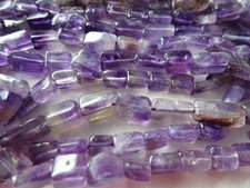 6 Strs 78" Natural Amethyst 4-7mm Long Smooth Cube Stone Beads A203 DNG
