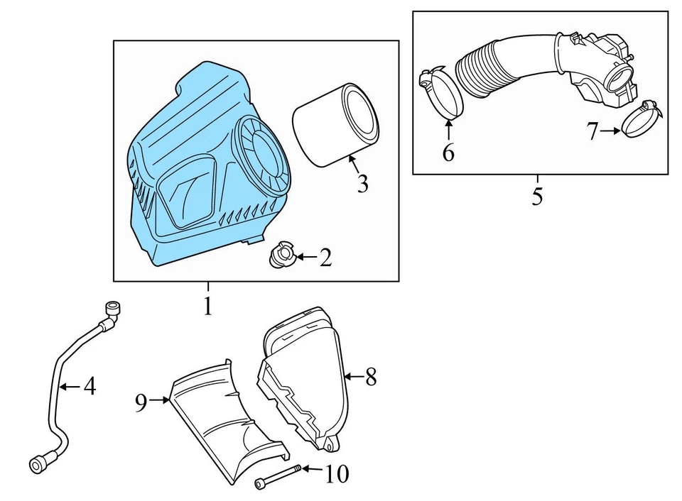 2012-2015 AUDI A6 QUATTRO 3.0L - Engine AIR Filter BOX 4G0133836R - Image 4 of 4