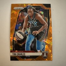 2024 Panini Prizm Tina Charles WNBA Orange Cracked Ice Prizm #36 Atlanta Dream