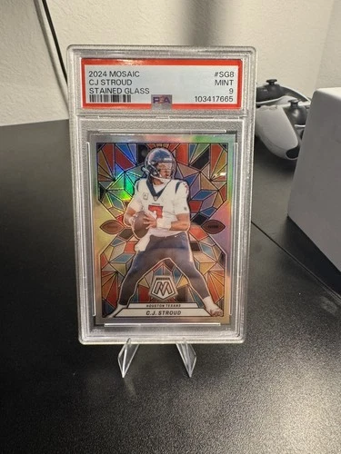 2024 Mosaic CJ Stroud Stained Glass #SG-8 Texans PSA 9