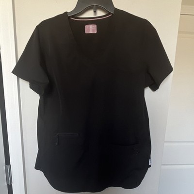 Ava Therese by Zavate Apparel Black Women's Scrub Top Size M Solid Medical