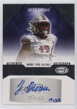 2023 Sage Aspire Silver 19/25 Jalen Brooks #ASP-JB2 Auto 07x3