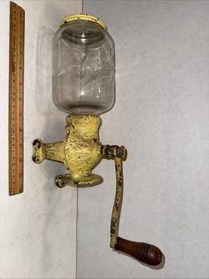 Arcade Crystal No.3 Coffee Grinder Cast Iron Wall Mount *All Original* Real Nice