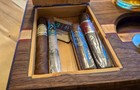 Wood Cigar Humidor Box w/ Hinged Lid, Ashtray/Cigar Rest, Hidden Compartment — photo 3
