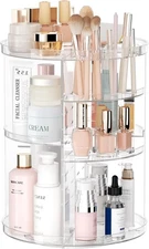 Rotating Makeup Organizer, DIY 8 Adjustable Layers Spinning Skincare Organizer, 