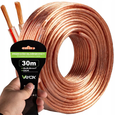 Lautsprecherkabel Vayox CCA 2x2,5mm 30m Audiokabel Hi-Fi Boxenkabel