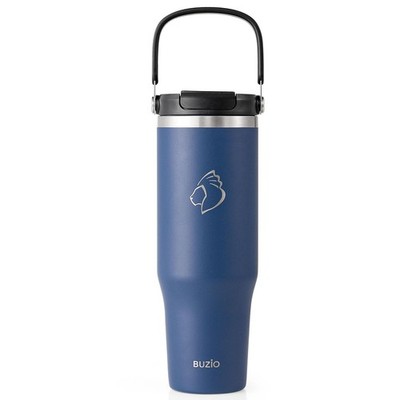 BUZIO 40 oz Tumbler with Handle, Insulated 40 Ounces, Dark Blue