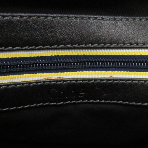 Borsa a mano CHLOE logo borchie pelle nera autentica dal Giappone - Foto 15 di 24