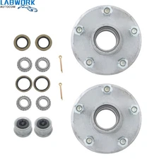 1' Spindle With Trailer Bearing Kit 5 on 4.5' Trailer Hub Kit For 2000lb