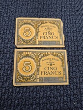 Morocco 5 Francs 1943.  Two Notes