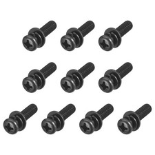 10 Pcs M5 x18mm Phillips Machine Screws w/ Spring Washer and Plain Washers
