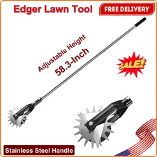 Wheel Rotary Edger Lawn Tool Sidewalk 58.3-Inch Manual Grass Trimmer Adjustable