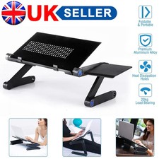 Image of Adjustable Laptop Bed Stand Desk Folding Computer Table Tray With Cooling Holes