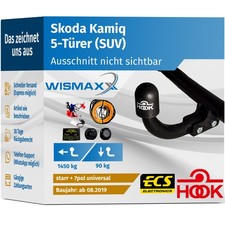 ANHÄNGERKUPPLUNG für Skoda Kamiq ab 19 starr HOOK +7pol E-Satz ABE