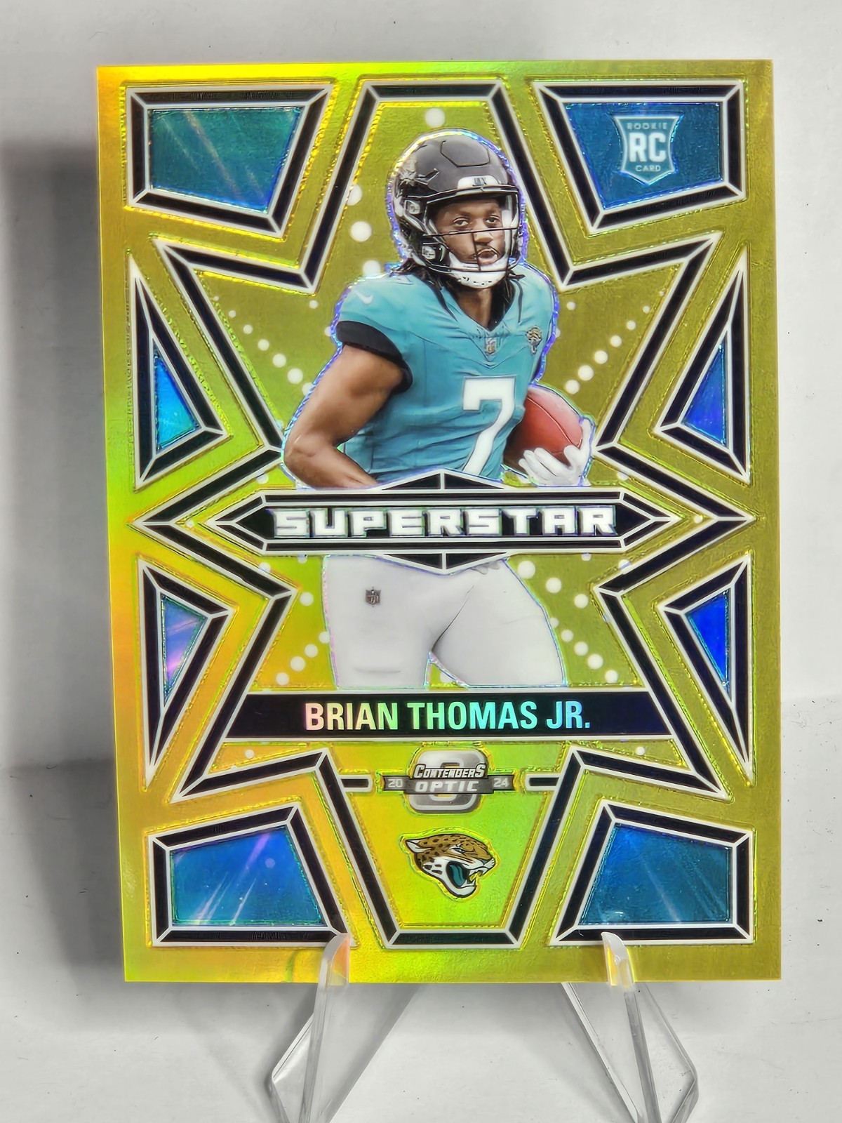 BRIAN THOMAS JR. GOLD /10 JERSEY MATCH 2024 CONTENDERS OPTIC SUPERSTAR ROOKIE RC