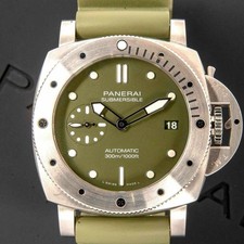 Image of Panerai Submersible Verde Militare 42 Limited FULL SET Brand New Box Papers Tags