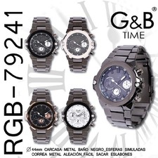 G&B Men's Metal Bracelet Quartz Wristwatch Colour 2 Ref RGB-79241
