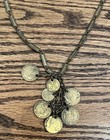 VTG Coin Charm Necklace Ruler Link Chain Mexican 5 Centavos and Finland 1 Penni — photo 4