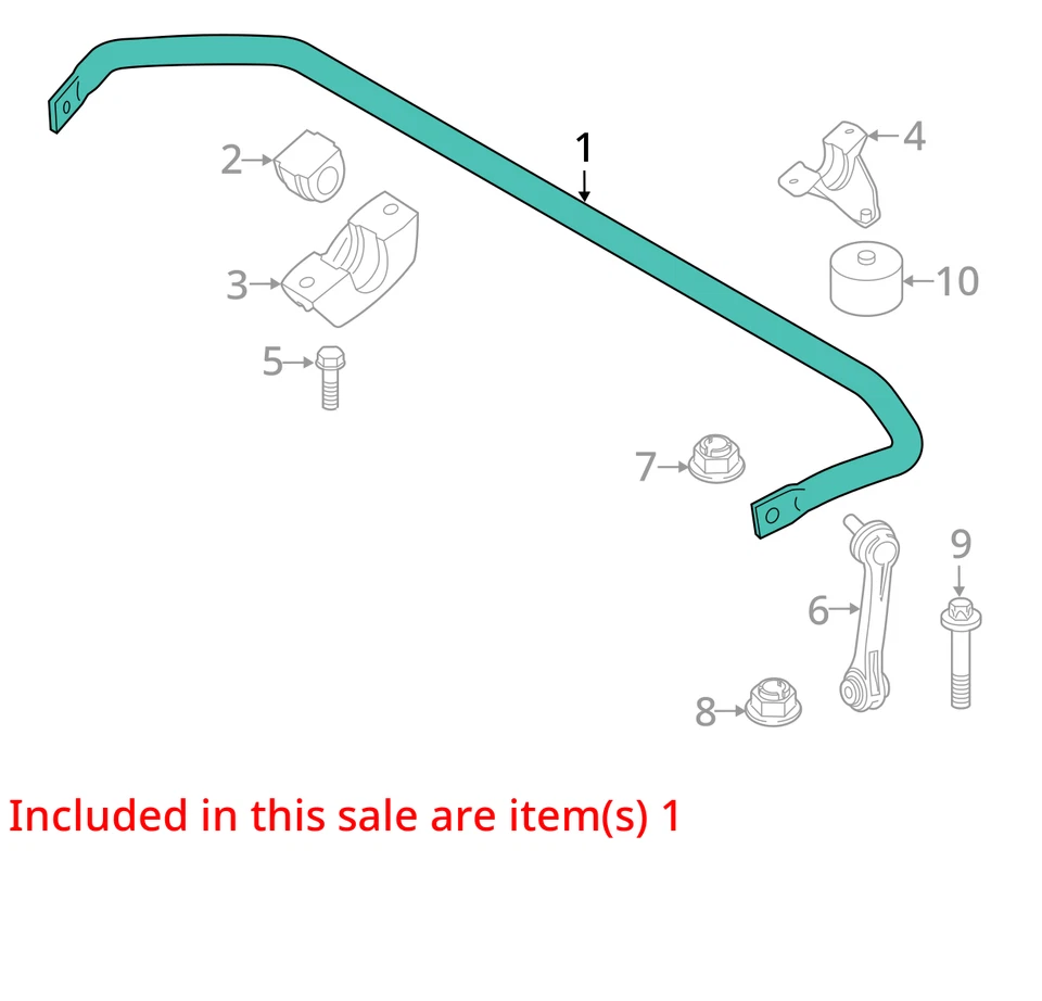 2017 BMW 530i RWD Rear Stabilizer Bar OEM 46K Miles - LKQ391562538 - Image 4 of 4