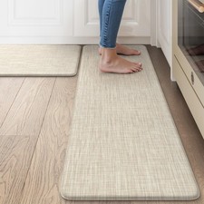 Anti Fatigue Cushioned Kitchen Mat Set 2 Piece Non Skid Waterproof Kitchens S...