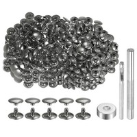 200 Sets Leder Nieten 12Mm X 8Mm Metall Doppelkappe Nieten DruckknöPfe, Gunmetal