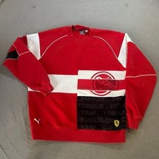 Puma Ferrari SF Racing Team Sweatshirt Red White Black Mens XL Long Sleeve.