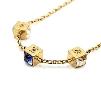 Louis Vuitton Collier Gamble Necklace M65096 Gold Purple Light