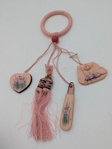 Chinese Silk Chatelaine Set W Hoop In Box c. 1929