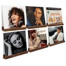 Vinyl Record Shelf Wall Mount, 12 inch Wooden Album Record Holder D... Fast Ship