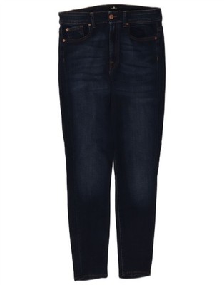7 For All Mankind Womens Skinny Jeans W32 L28 Navy Blue Cotton EC59