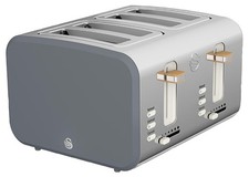 4 SLICE NORDIC STYLE TOASTER GREY ST14620GRYN (SWAN) Qty X 1