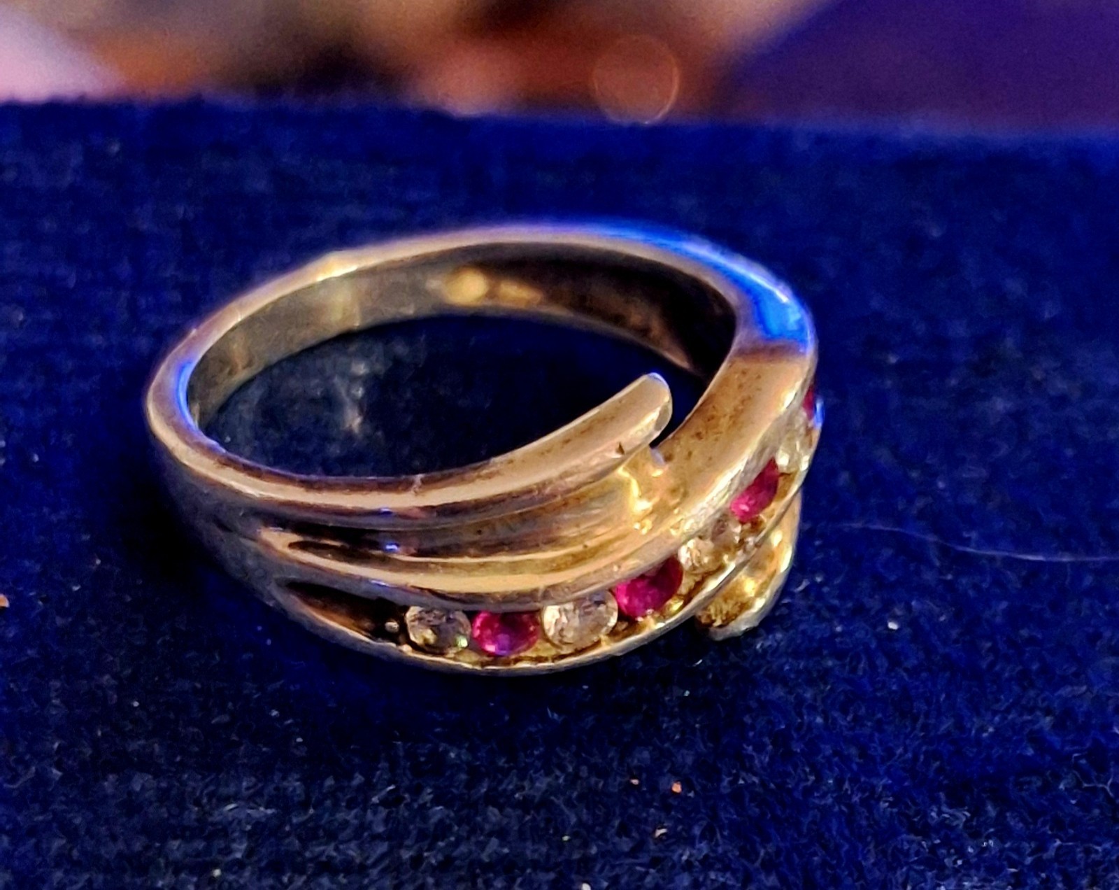 Simulated Ruby And Diamond Ladies Ring - image 2