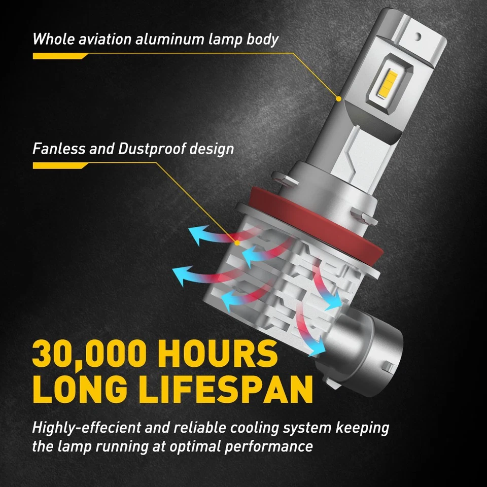 Golden Yellow H11 H8 H16 LED 雾灯 适用于讴歌 TSX ILX TL MDX RDX RL — 第 3/4 张图片