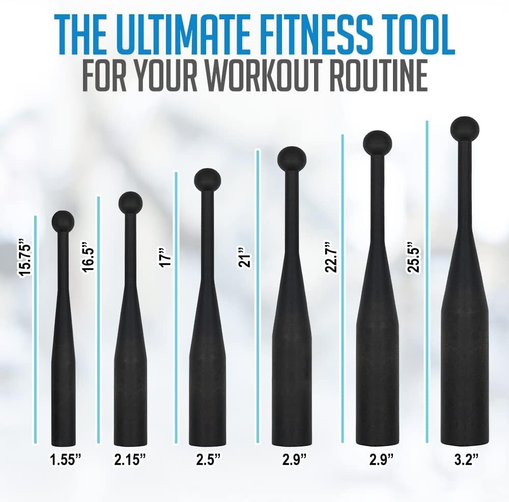 Logest Steel Mace Exercise Club - Heavy Duty Steel Indian Clubs Perfect Stre 5LB