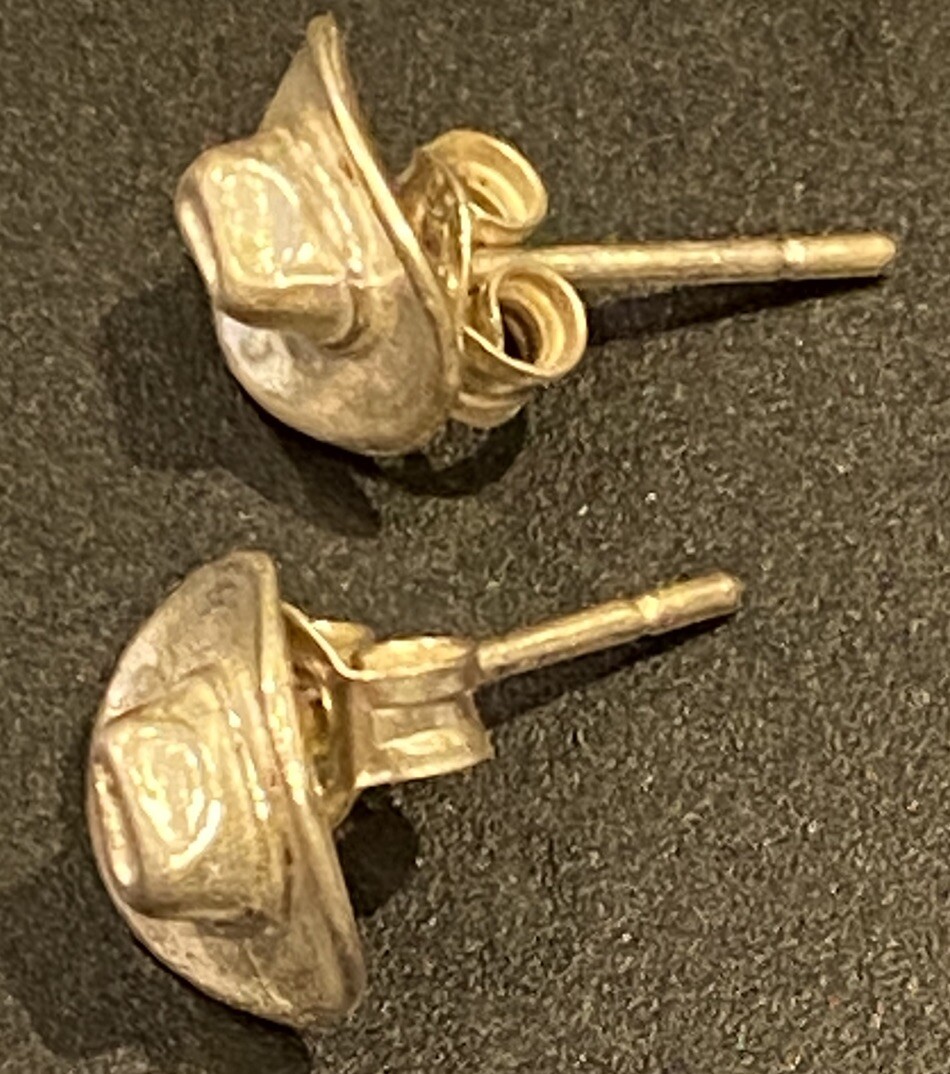 Unique Solid Hallmark Sterling Cowboy Hat Earring… - image 8