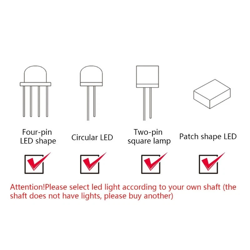 Mechanical Keyboard Accessories Switches SMD LED for Gateron fit MX GK61