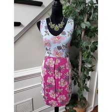 J. Jill Bodycon Dress Women's PS Multi Floral Rayon Stretch Sleeveless V Neck