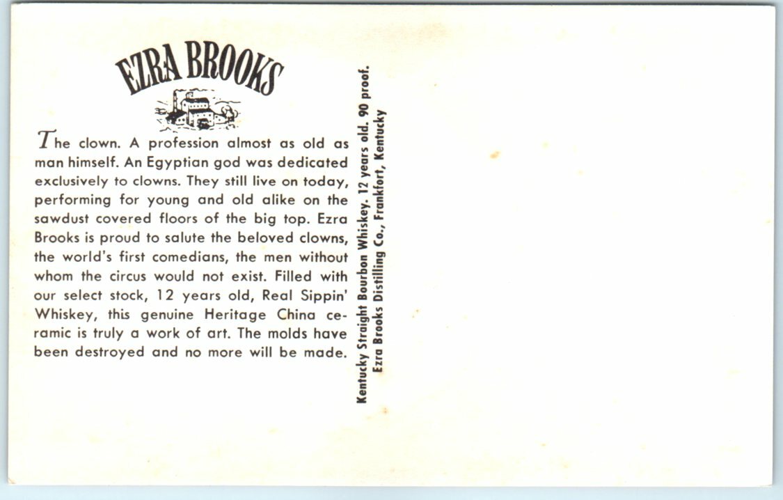 Postcard - Ezra Brooks - The Clown thumbnail 2