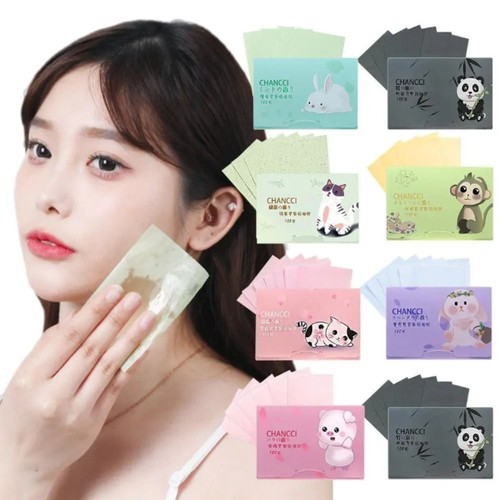 Papel secante facial antigrasa 100 piezas de aceite de té verde natural