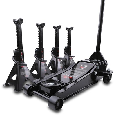 2,5 TONNEN TROLLEY JACK 4 ACHS STÄNDER KIT LOW PROFILE HIGH LIFT LANGER GRIFF PUMPE