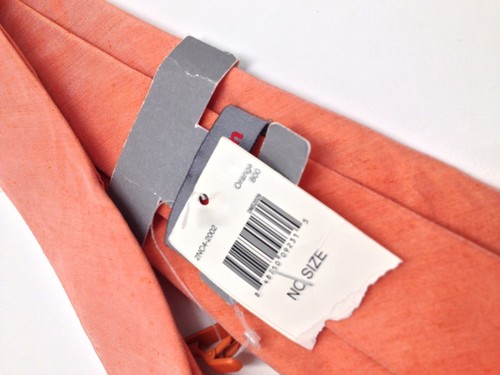 $75 Nick Cannon Men`S Neck Tie Casual Orange Solid Dress Skinny Necktie 60x3 - Picture 3 of 5
