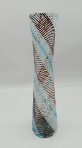 Vtg Dino Marten Style Mezza Filigrana Aureliano Tosa 14.5" Murano Art Glass Vase