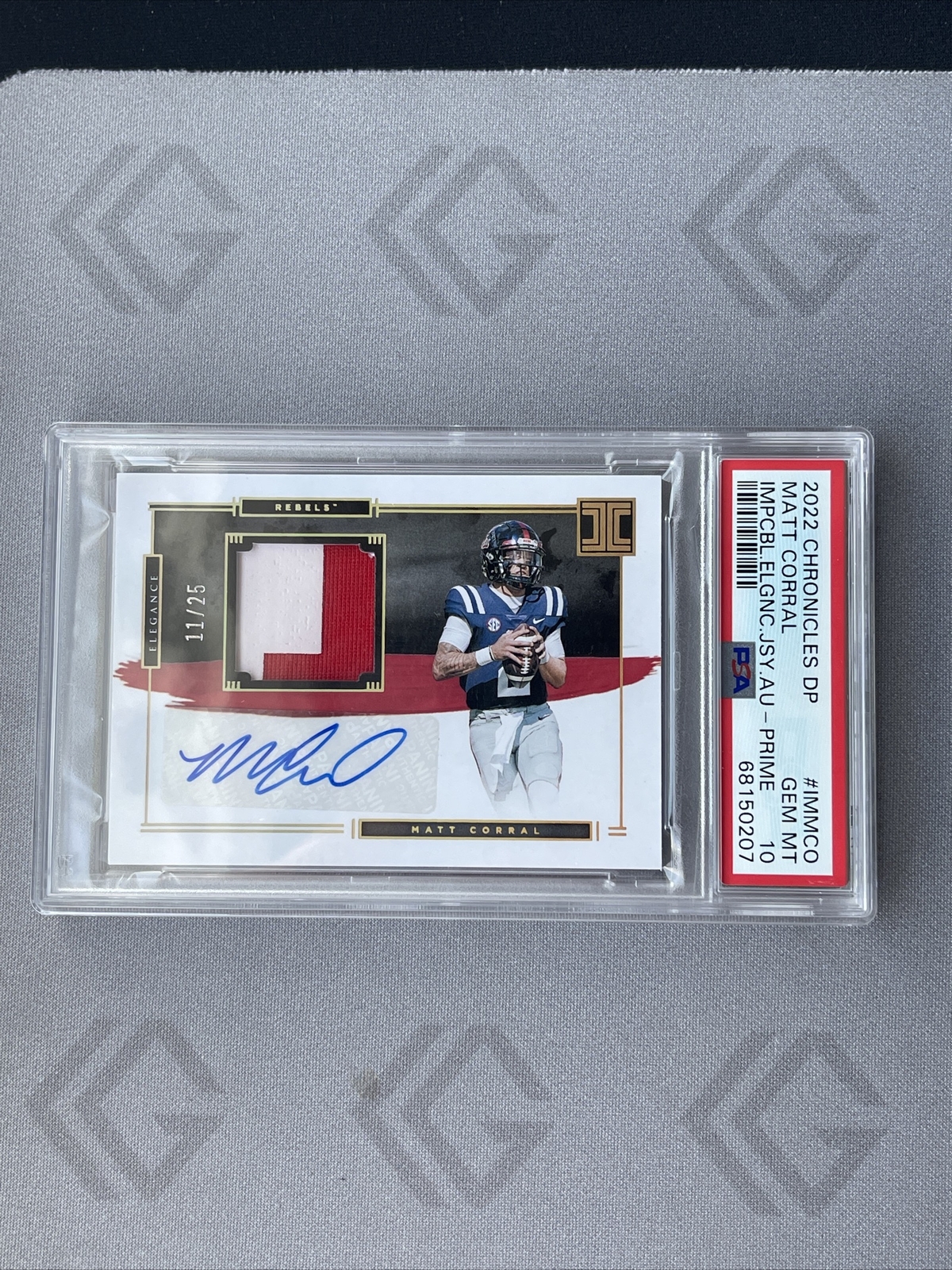 Matt Corral Panini Chronicles Draft Picks Impeccable Elegance Jersey Autograph #IMMCO Prime
