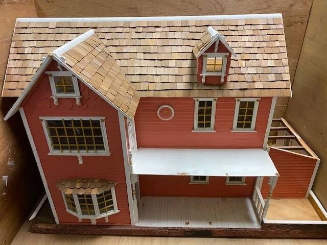 Vintage Victorian Dollhouse, Fully Furnished and Wired for Electricity