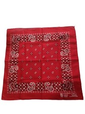 VTG Paris Accessories Red Paisley Colorfast Cotton Bandana USA RN 13960 FLAWS